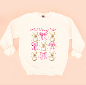 Pink Bunny Club Crewneck Sweatshirt