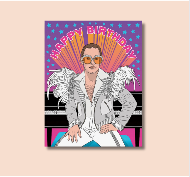 Elton John Happy Birthday Card