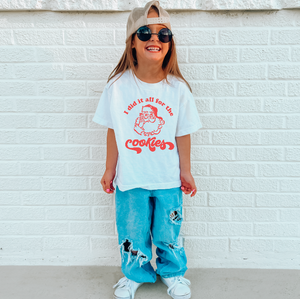 I Did It All for the Cookies KIDS Christmas Tee
