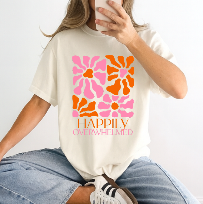 Happily Overwhelmed Floral T‑Shirt