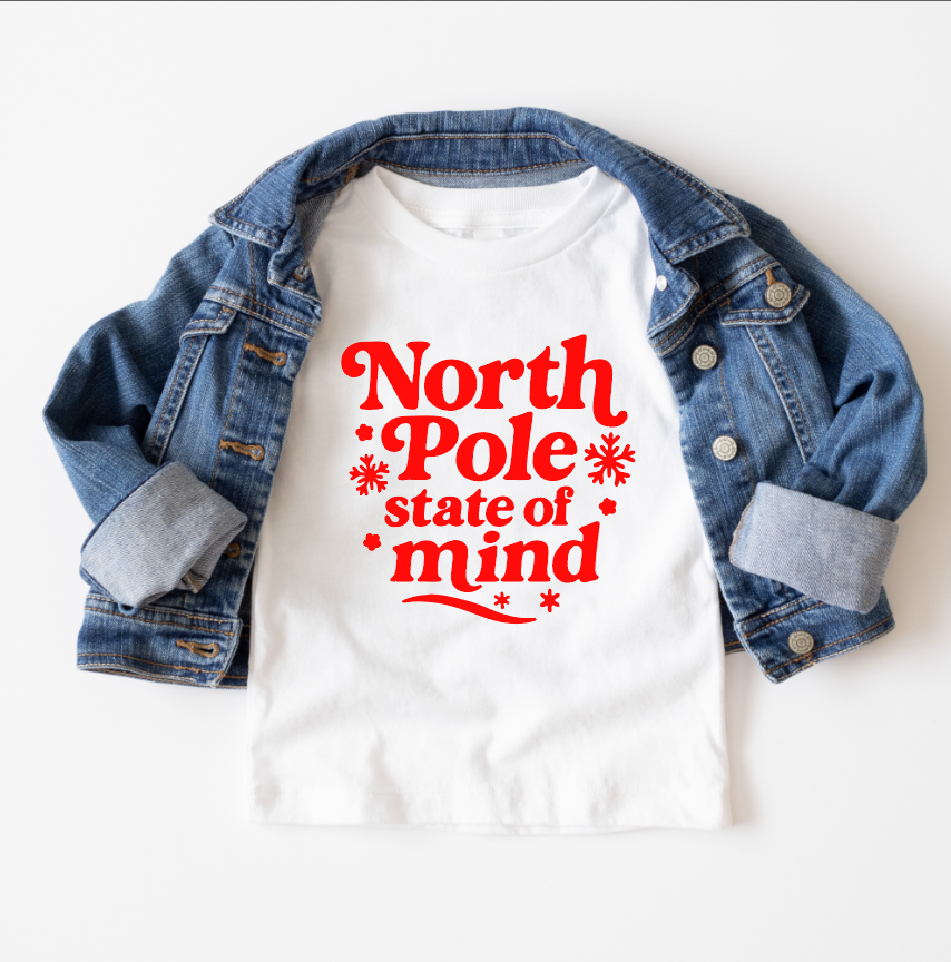 North Pole State of Mind KIDS Christmas Tee