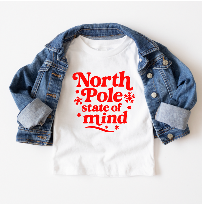 North Pole State of Mind KIDS Christmas Tee