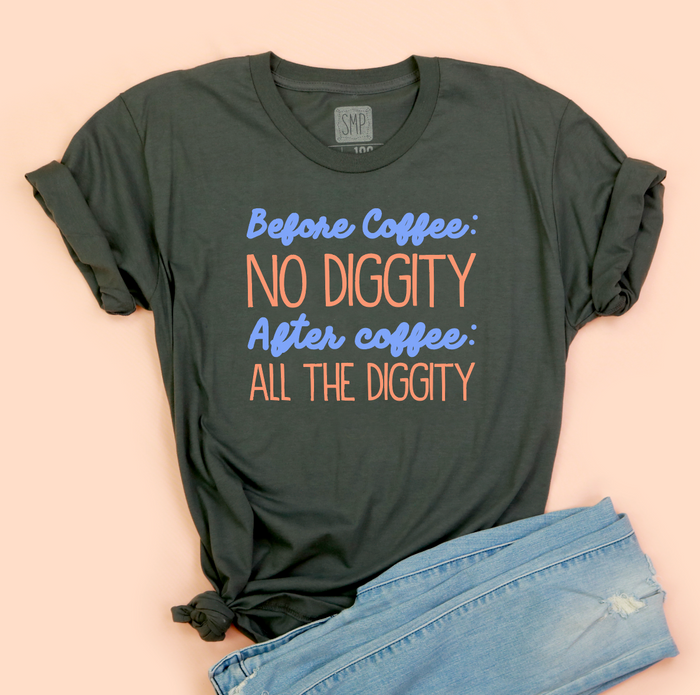 Before Coffee: No Diggity Unisex Jersey Tee