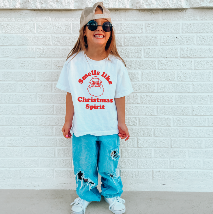 Smells Like Christmas Spirit KIDS Christmas Tee