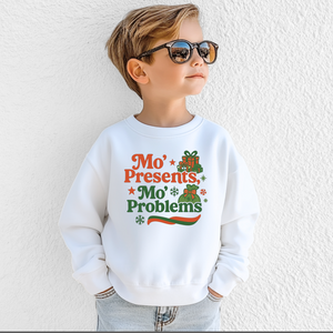 Mo' Presents, Mo' Problems KIDS Christmas Sweatshirt