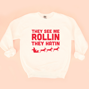 They See Me Rollin' They Hatin Christmas Sweatshirt