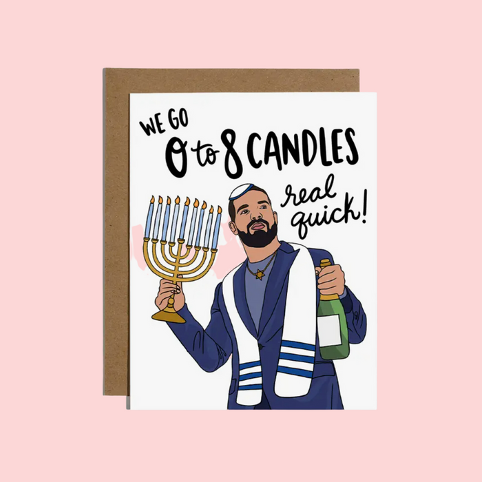 0 To 8 Candles Real Quick Hanukkah Card