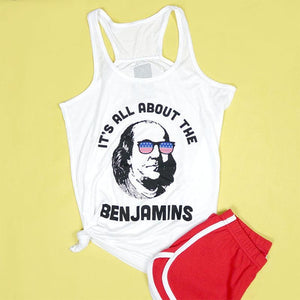 All About The Benjamins Adult Women's Racerback Tank