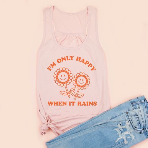 I'm Only Happy When It Rains Women's Racerback Tank - 2XL only