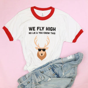 We Fly High Adult Unisex Ringer Tee - XL only