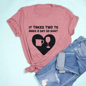 It Takes Two to Make A Day Go Right Adult Unisex Tee - XS only