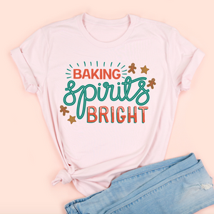Baking Spirits Bright Adult Unisex Pink Tee