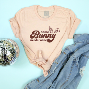 Some Bunny Needs Wine Adult Unisex Tee 2XL only