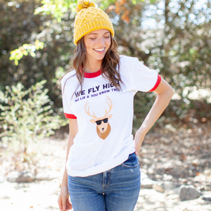 We Fly High Adult Unisex Ringer Tee - XL only