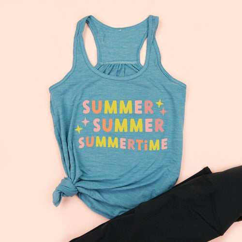 Summer, Summer, Summertime Women's Flowy Racerback Tank