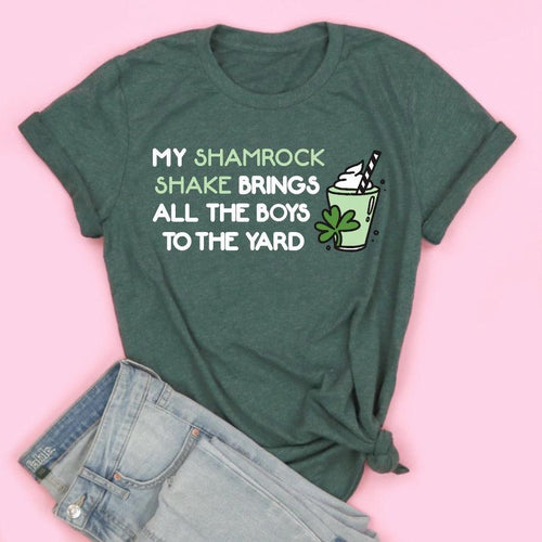 My Shamrock Shake Brings The Boys To The Yard Adult Unisex Tee